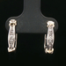 Estate 0.6" 10KT Two Tone Gold 0.25 ctw Round Diamond Channel Set Hoop Earrings 