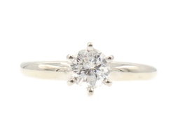 Women's Solitaire 0.65 Ct Round Diamond 14KT White Gold Engagement Ring 2.37g