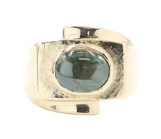 Men's Estate 2.50 ctw Oval Cabochon Cat's Eye Tourmaline 14KT Yellow Gold Ring