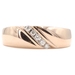 Men's 0.09 ctw Round Diamond Diagonal 10KT Rose Gold Wedding Band Ring by MGW 
