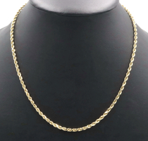 High Shine 10KT Yellow Gold 3.5mm Wide Classic Rope Chain 20.5" Necklace 18.55g