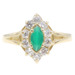 Women's Marquise Green CZ & Round Clear CZ Halo 14KT Yellow Gold Ring 2.55g