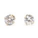 Classic 14KT Yellow Gold Solitaire Round Cubic Zirconia 5.3mm Stud Earrings CI