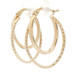 Estate 10KT Yellow Gold Rope Detailed 1" Overlapping Oval Hoop Earrings - 1.9g