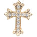 Vintage-Style 0.75 Ctw Round Diamond 14KT Yellow Gold Cross Pendant 1.8" 12.9g