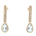 14KT Yellow Gold 1.56 ctw Pear Cut Aquamarine & 0.20 ctw Diamond Drop Earrings 