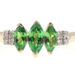 Women's PPF 0.68 Ctw Marquise Peridot & Round Diamond 14KT Yellow Gold Ring 2.1g