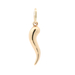 Classic 14KT Yellow Gold 19mm Small Cornicello Italian Horn Necklace Pendant