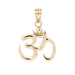 High Shine 14KT Yellow Gold 20.3mm Om / Aum Hindu Symbol Necklace Pendant 0.84g