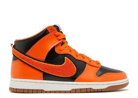 Nike Dunk High Retro Chenille Swoosh Safety Orange Size 12