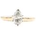0.82 ctw Pear Cut Natural Diamond 14KT Yellow Gold Solitaire Engagement Ring 