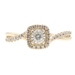 10KT Yellow Gold 0.40 ctw Round Diamond Halo Braided Twist Engagement Ring 2.6g