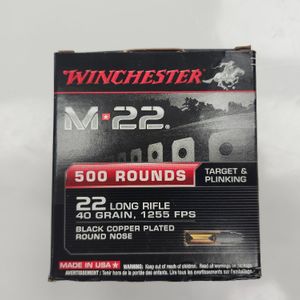 Winchester 22LR M22 40 gr Black Copper Plated Round Nose 500 rounds