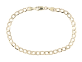 Estate 10KT Yellow Gold 4.8mm Classic Curb Link Chain Bracelet 8 3/4" Midas 4.6g