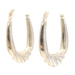 Women's Twisted 10KT Two-Tone Gold 20.3mm Hinged Oval Hoop Earrings MA 0.50g
