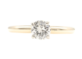 0.53 ctw Solitaire Round Brilliant Diamond 14KT Yellow Gold Engagement Ring 2.5g