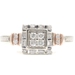 0.36 Ctw Round & Baguette Diamond 10KT White & Rose Gold Square Halo Ring JWBR