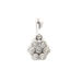 10KT White Gold Estate Petite 0.15 ctw Round Diamond Flower Cluster Pendant 0.8g