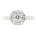 1.50 ctw Round Diamond Flower Halo 14KT White Gold Women's Engagement Ring 3.7g