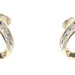 Estate 10KT Yellow Gold Two Tone 0.16 ctw Round & Baguette Diamond Stud Earrings