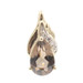 1.60 ctw Pear Cut Brown Smoky Quartz & Round Clear Quartz 10KT Gold Pendant 1.5g