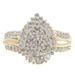 0.45 Ctw Round & Baguette Diamond Pear Cluster 10KT Yellow Gold Ring by SUN 3g