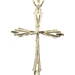 Classic Textured 10KT Yellow Gold Estate Diamond-Cut Cross Pendant 1.7" - 3.76g