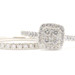 Estate 0.90 Ctw Round Diamond Square Cluster 10KT White Gold Wedding Ring Set JX