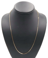 Aurafin Italy 14KT Yellow Gold 1.1mm Thin Flat Cobra Chain Necklace 21.5" - 5.9g