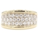 Estate 3-Row 1.70 Ctw Round Diamond 14KT Yellow Gold 10.6mm Cluster Ring 7.69g