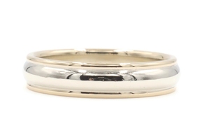 High Shine 14KT Two-Tone Gold 5.1mm Classic Wedding Band Ring Size 11 - 7.2g