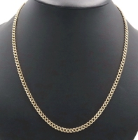 High Shine 10KT Yellow Gold 4.5mm Wide Curb Link Necklace 22" - 10.08 Grams