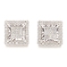 0.63 ctw Princess and Round Diamond 10KT White Gold Square Stud Earrings 2.7g 