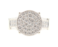 Estate 0.53 Ctw Round Diamond Cluster 11.1mm 10KT White Gold Ring by JLI 3.04g