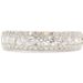 1.50 ctw Round Diamond Three Row Channel Set 10KT White Gold 5.1mm Ring 3.4g