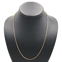 Classic Semi-Hollow 10KT Yellow Gold 2mm Rope Chain Necklace 20" BBB Peru 3.29g