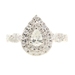 1.15 ctw Teardrop & Round Cut Diamond 10K White Gold Double Halo Engagement Ring