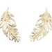 Women's Italy 14KT Yellow Gold 16.2mm High Shine Feather Motif Stud Earrings