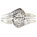 1/3 TW Marquise, Baguette & Round Diamond 14KT White Gold Bypass Ring LSC 4.4g