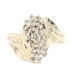 Estate 10KT Yellow Gold Women's 0.35 ctw Round Diamond Waterfall Cluster Ring