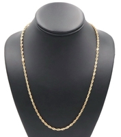 Classic High Shine 10KT Yellow Gold 3.2mm Hollow Rope Chain Necklace 22" RCI 5g