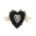 Vintage-Style Black Onyx Heart Gemstone & Diamond Accent 10KT Yellow Gold Ring