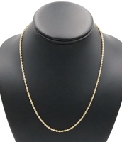 High Shine 14KT Yellow Gold 2.3mm Classic Hollow Rope Chain Necklace 19" MA 2.4g