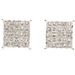 0.45 ctw Princess Cut Diamond 10KT White Gold 7.7mm Square Cluster Stud Earrings