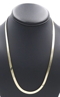 High Shine 10KT Yellow Gold 4.9mm Classic Herringbone Chain Necklace 20" - 7.39g
