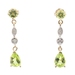 1.60 Ctw Pear & Round Peridot w/ Diamond Accents 14KT Gold Dangle Earrings 27mm