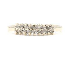 Estate 10KT Yellow Gold Two Row 0.18 ctw Round Diamond Women's Anniversary Ring