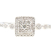 10KT White Gold Square Cluster 0.48 ctw Round Diamond Halo Engagement Ring 2.2g