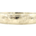 Textured 10KT Yellow Gold 14.4mm Floral Diamond-Cut Hinged Bangle Bracelet 7.5".