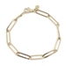 Women's 14KT Yellow Gold 5.2mm High Shine Paperclip Chain Bracelet 7 1/2" 4.93g